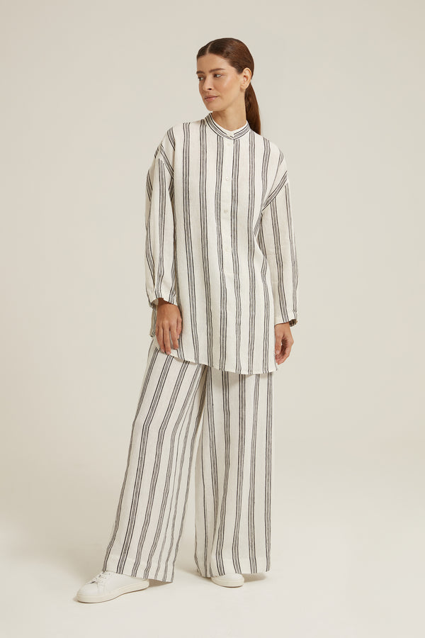 Edith Woven Linen Stripe Top