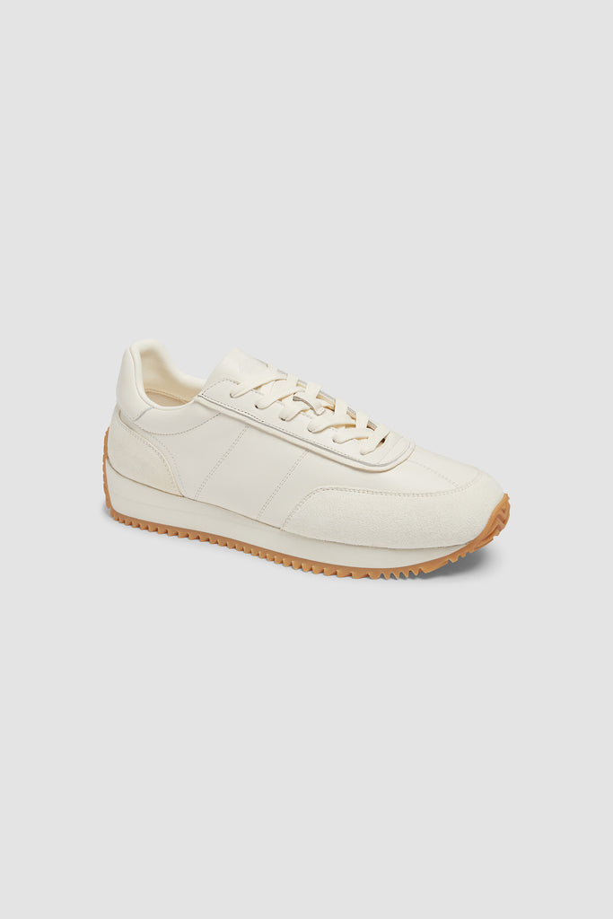 Rafa Sneaker In Ecru Leather And Suede