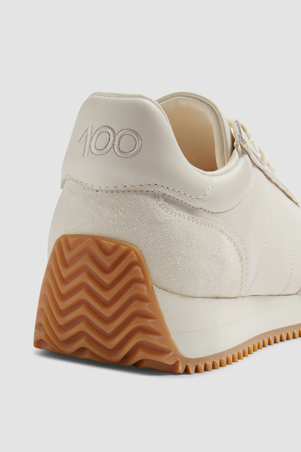 Rafa Sneaker In Ecru Leather And Suede